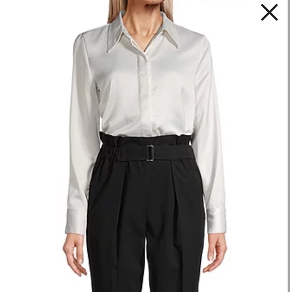 Worthington Blouse Large Solid White - Picture 1 of 4